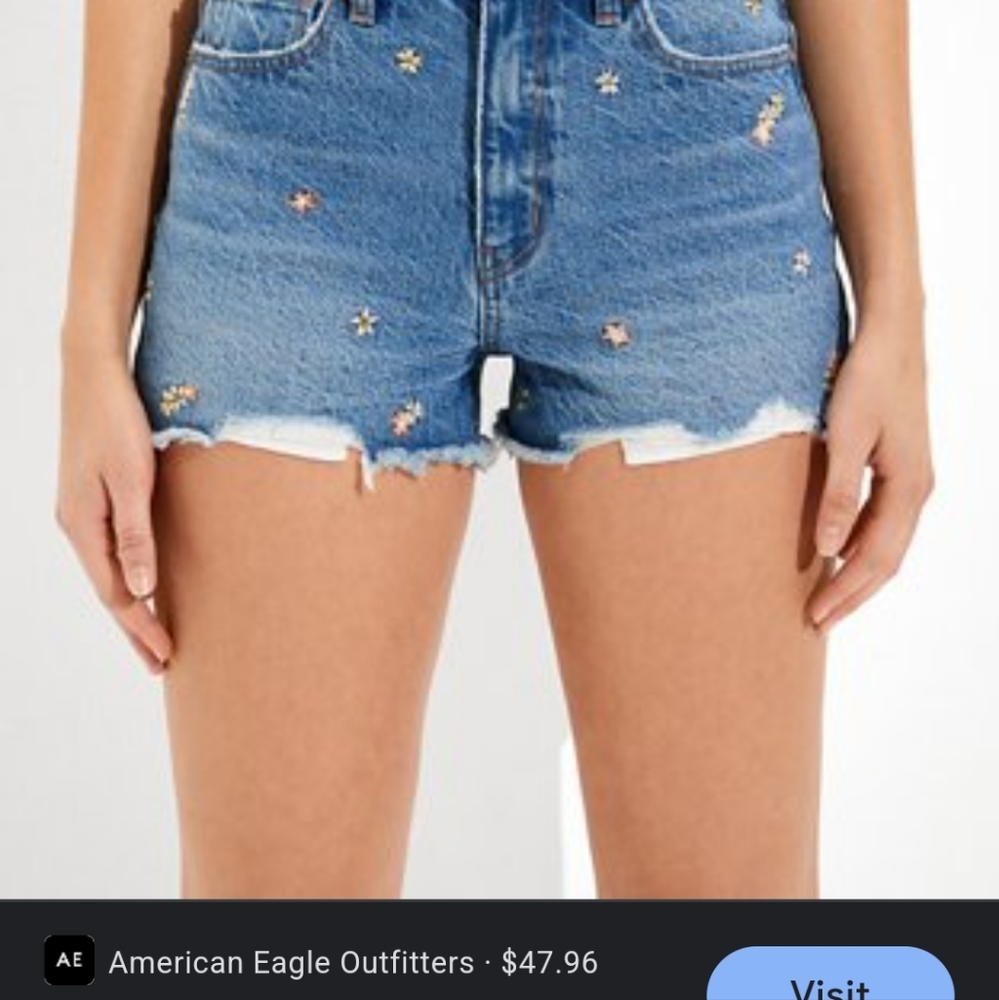 Embroidered Mom Shorts